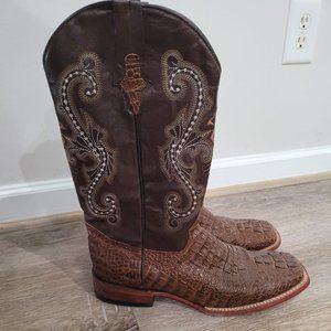 Ferrini Usa Mens Sport Rust Caiman Print Cowboy Boots